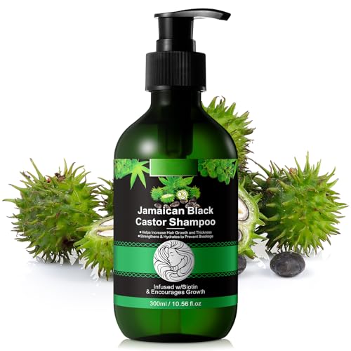 RTBYUE 10.56 fl.oz Jamaican Black Castor Oil Shampoo, Natural Castor Oil Shampoo for Hair Growth, Strengthen and Nourish Dry Hair, Restore Damaged Hair Loss Hair