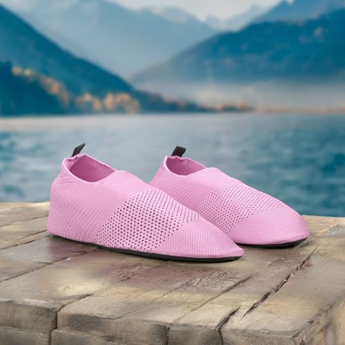 Image of ANLUKE Water Shoes for Women Men Quick-Dry Swim Shoes for Pool & Beach | Breathable knit upper with a flexible barefoot feel; ideal for pool, beach, swim, yoga or slippers.