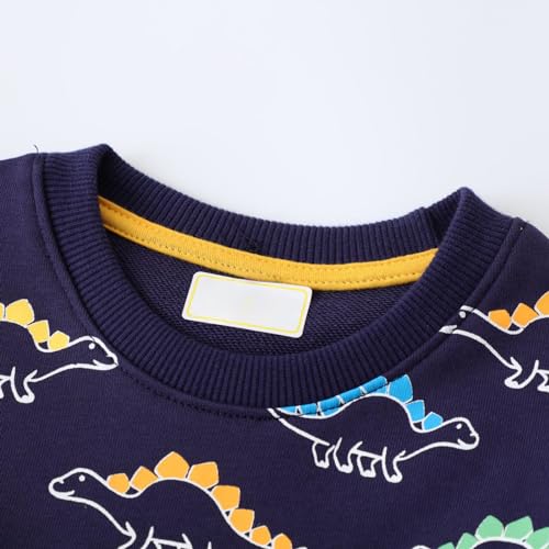 Meufam Toddler Boys Crewneck Sweatshirt Fashion Dinosaur Print Shirts Long Sleeve Cartoon Pullover Sweater for Kids3