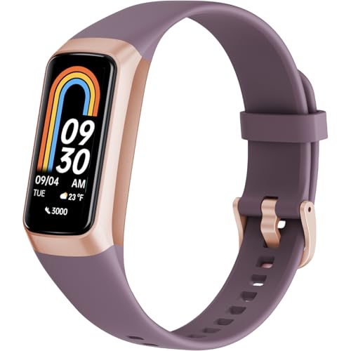 Fitness Tracker with Heart Rate Monitor, 1.1" AMOLED Screen Smart Watch, Activity Tracker, Pedometer, Sports Bracelet with Calorie Counter, Sleep Monitor, 5ATM Waterproof for Women Men (Bordeaux)