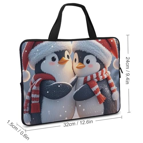 Housse ordinateur portable 30,5 cm antichoc motif pingouins tendres - 2