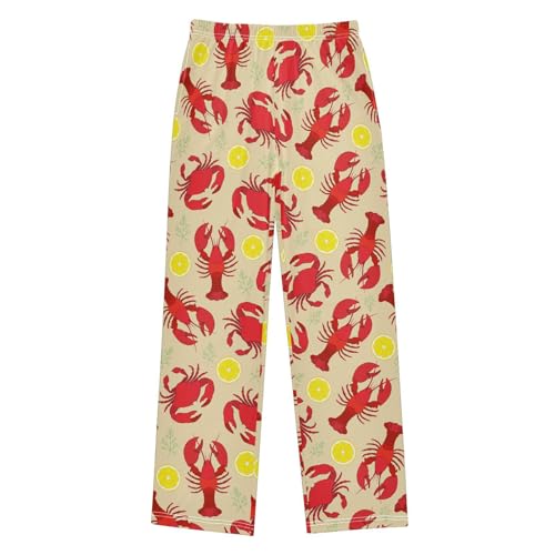 Boys' Pants Crab Lobster Lemon Long Bottoms Jogger Pants Elastic Waist Trousers with Pockets S-XL