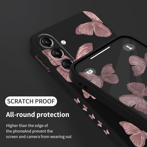 LEECG for Samsung Galaxy S26 Case, Slim Thin Soft Touch Flowers Pattern Design Phone Cover for Galaxy S26 6.3 inch, Butterfly Black by LEECG - Used condition - Image 7