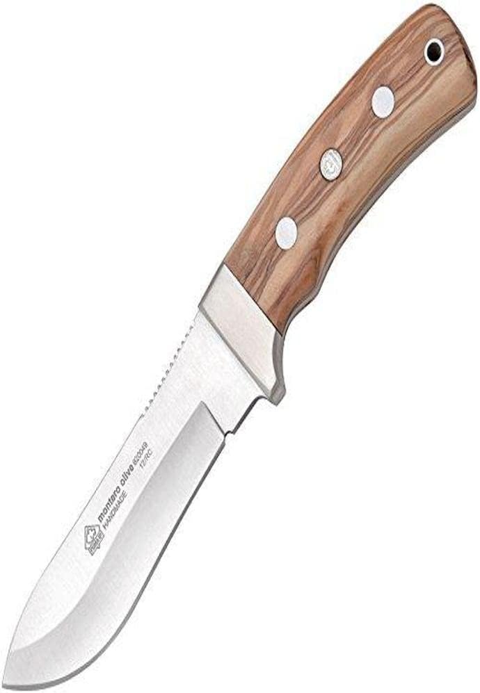 Puma IP Spanish Made Montero Olive Wood Fixed Blade Hunting Knife with Leather Sheath