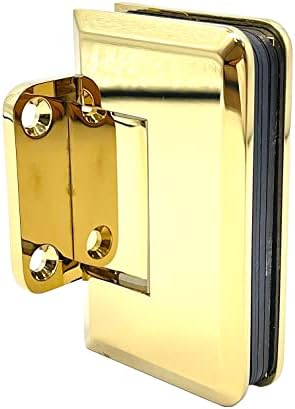 Brixwell H-PGTW-LB Premier Series Glass to Wall Mount Shower Door Hinge with Short Back Plate Lifetime Brass