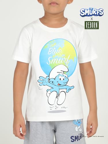 Image of REBORN Boys 1 Piece Chest Printed T-Shirt- Off White