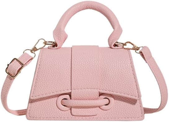 Mini Shoulder Bag Cute Top Handle Bag Solid Crossbody Bag Stylish Tiny Leather Purse with Adjustable Strap for Women