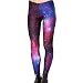 Idingding Womens Hot Sale Galaxy Star Printed High Waist Leggings Pants, Blue, M