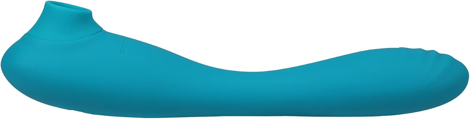 Doc Johnson This Product Sucks -Sucking Clitoral Stimulator with Bendable Vibrator, Dual-Ended, Silicone, Rechargeable, for Adults Only, Teal
