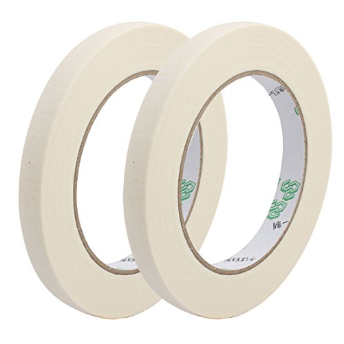 Aexit 2pcs Adhesive Labels & Labeling Equipment Paper Painting Writing Tape White 1.2cm x Industrial Labeling Tape 50M Length