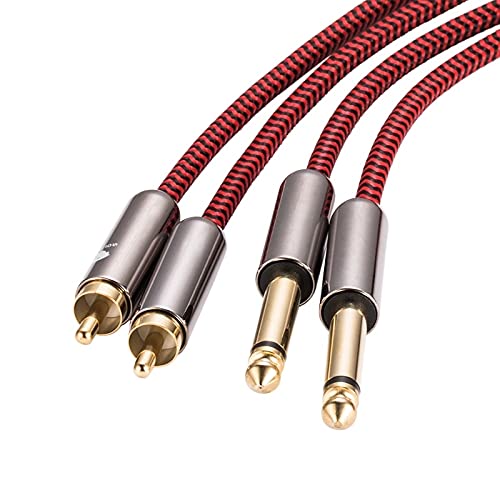 Cavo Audio HiFi Dual 6.35mm a Doppio RCA per Amplificatore con Console di miscelazione 2 * RCA a 2 * 1/4 "Cavo schermato con Jack 1m 2m 3m 5m 8m 10m 15m (Length : 12meter)