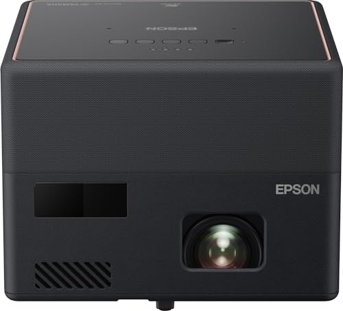 جهاز عرض ليزر EF - 12 3LCD ، FHD 1000 لومن شاشة 150 بوصة تلفزيون أندرويد صوت من ياماها للألعاب والسينما المنزلية - أسود، 1920 x 1080، ايبسون