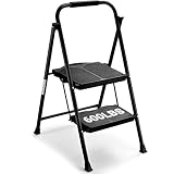 ALPURLAD Step Ladder 600lbs Extra Large & Wide 2 Step Stools Personalized Folding Step Stool Anti-Sl