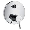 Hansgrohe Wannenarmatur Talis S, 32475000, Unterputz Wannenarmatur, Schalldämpfer, Keramikmischsystem, Boltic-Griffverriegelung, Temperaturbegrenzer, Wannenmischer für 2 Verbraucher, Chrom, 66432 5