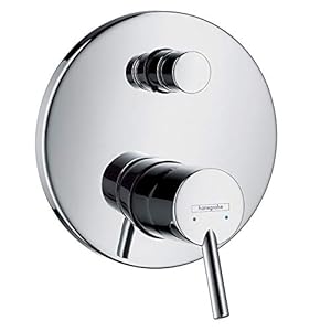 Hansgrohe Wannenarmatur Talis S, 32475000, Unterputz Wannenarmatur, Schalldämpfer, Keramikmischsystem, Boltic-Griffverriegelung, Temperaturbegrenzer, Wannenmischer für 2 Verbraucher, Chrom, 66432 5
