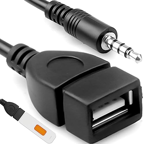 Retoo Cavo adattatore USB OTG Jack 3,5 mm jack AUX a USB A, connettore musicale autoradio per auto stereo GPS, CD, convertitore OTG, cavo adattatore 3,5 mm
