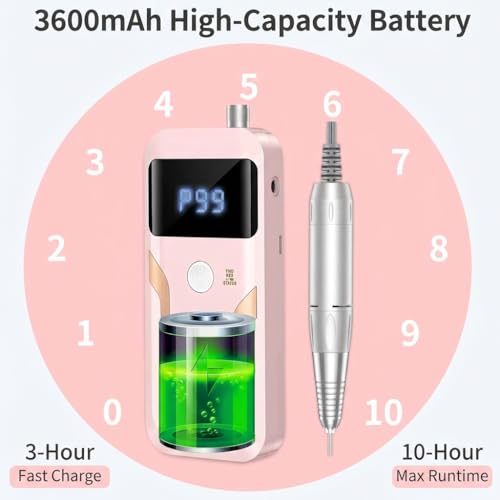 Lima eléctrica para uñas DELIFO portátil 35000 RPM miniatura 5