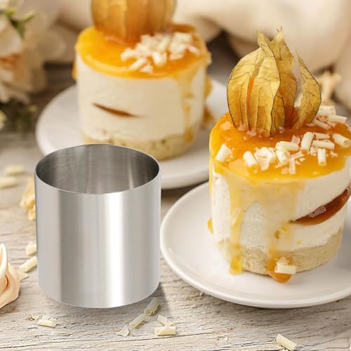 Hoypeyfiy 15-Piece Stainless Steel Mini Cake Mould Set with Smooth Edge Round Mousse Rings, 2 Inch for Mini Cakes, Cookies, Sushi Rolls & Desserts - Image 5