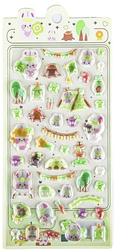 NestlyMoly シール ぷっくり 立体シール 3Dシール ステッカー かわいい キラキラ おしゃれ 女の子 男の子 ごほうび 贈り物 DIY用 デコシール 手帳用 日記帳用 貼り付け可能 1枚入り