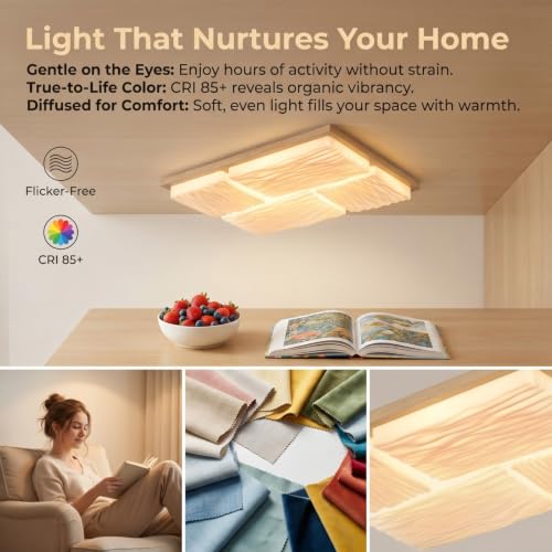 Plafonnier LED connecté avec télécommande et intensité variable en continu - 5