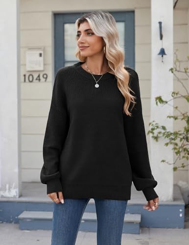 Zeagoo 2025 Fall Chunky Knit Sweater for Women Oversized Crewneck Long Sleeve Cotton Pullover Sweaters Jumper Tops - Image 3