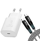 Compacto y ligero: cargador rápido de 25 W x 1; Cable de carga tipo c 200cm x 1. ¡Es un buen compañero en todos los viajes o en casa! En caso de duda, póngase en contacto con nosotros.