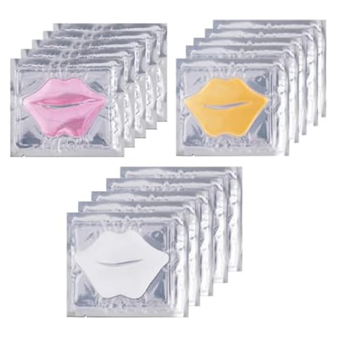 Collagen Crystal Lip Masks Set, 3 types 15pcs Moisturizing Nourishing Lip Patches Remove Dead Skin Anti-Wrinkle Anti-Aging Hydrating Gel Masks Plump Your Lips Enhancement Skin Care Cover