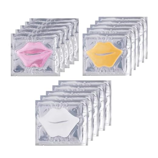 Beauty Searcher Set di maschere per labbra in cristallo di collagene, 3 tipi 15 pezzi cerotti per labbra idratanti e nutrienti Anti rughe Maschere gel idratanti antietà Cura della pelle