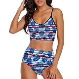 AILLOSA Correas de hombro anchas Bottoms Triangle Bikini Top Conjunto de bikini de dos piezas para mujer, Yh-662, M