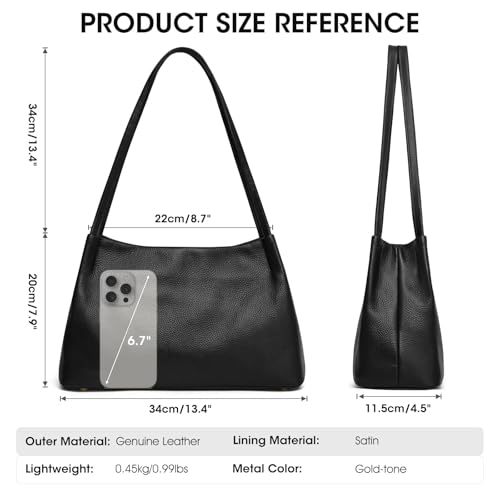 Image of Kattee Genuine Leather Purse and Handbag for Women, Soft Hobo Bag