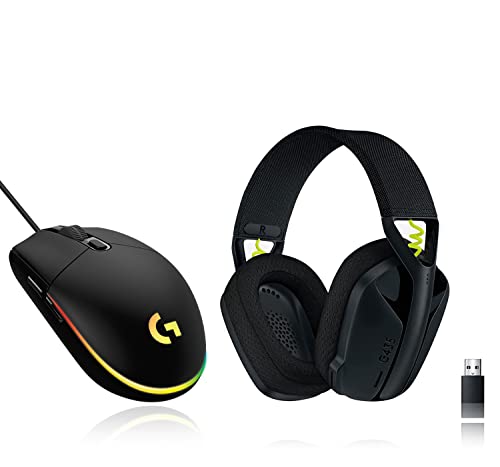 Logitech G203 LIGHTSYNC Ratón + Logitech G435 Auriculares Inalámbricos LIGHTSPEED para Gaming, Negro