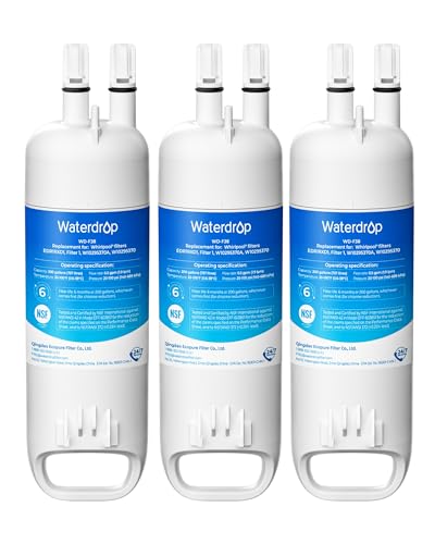 Waterdrop EDR1RXD1 Replacement for Everydrop® Filter 1, W10295370A, EDR1RXD1B, P8RFWB2L, P4RFWB, Kenmore® 46-9081, 46-9930, WD-F38 Refrigerator Water Filter, 3 Pack
