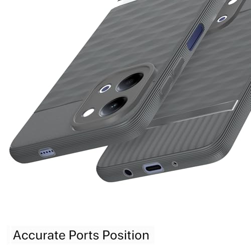 Image of Pikkme Back Cover for Vivo Y11 5G Camera Protection 3D Hexa Cube Design Silicone Protective Bumper Case (Grey)