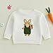 Kids Baby Girl Boy Easter Outfit Rabbit Embroidery Long Sleeve Pullover Knit Sweater Toddler Spring Bunny Sweatshirt (White, 3-4 Years)