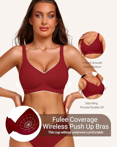 Image of Gailife Smooth Wireless Jelly Bras for Women No Underwire Seamless Push Up Bra Full Coverage Soft Suppor Tshirt Bralettes