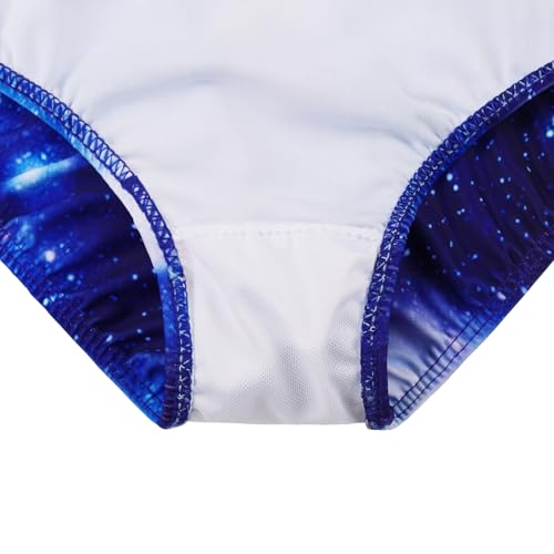 ZNYUNE Mädchen Einteiler Badeanzug Schnelltrocknend UV Schutz Schwimmanzug S463 NavyCat 128/134