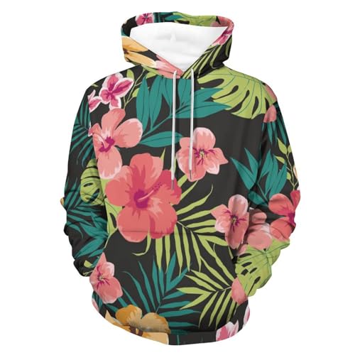 Sweats à capuche fleurs tropicales unisexe pour vos soirées d'été et sorties décontractées