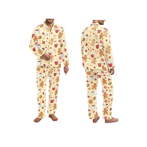 Family Pajamas Set for Daily or Holiday Wear Loose V-Neck Button Down Washable2