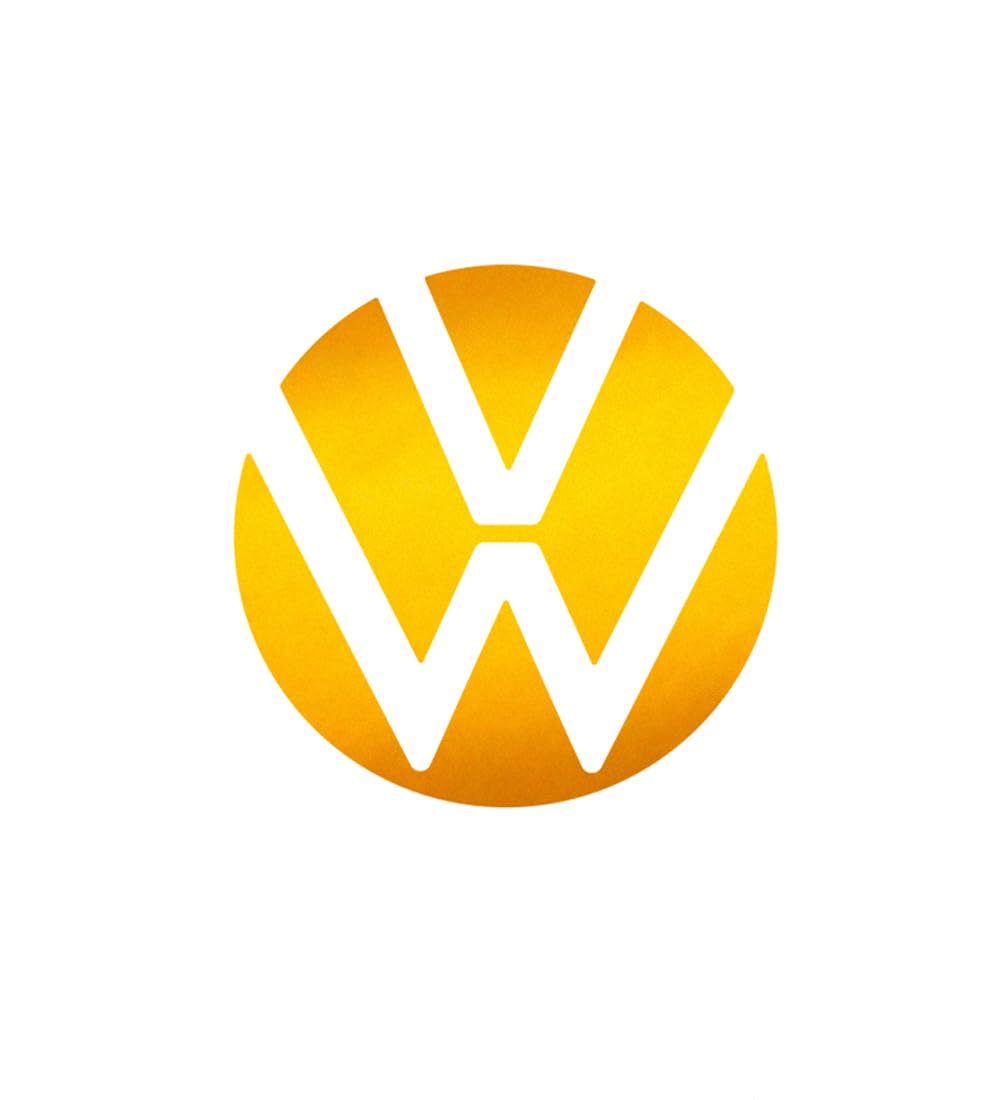IPG Decal Made for VW 2021 Passat Polo Tiguan Golf Rear/Front Emblem Logo Decals Stickers Set (4 Units) (Reflective Yellow)