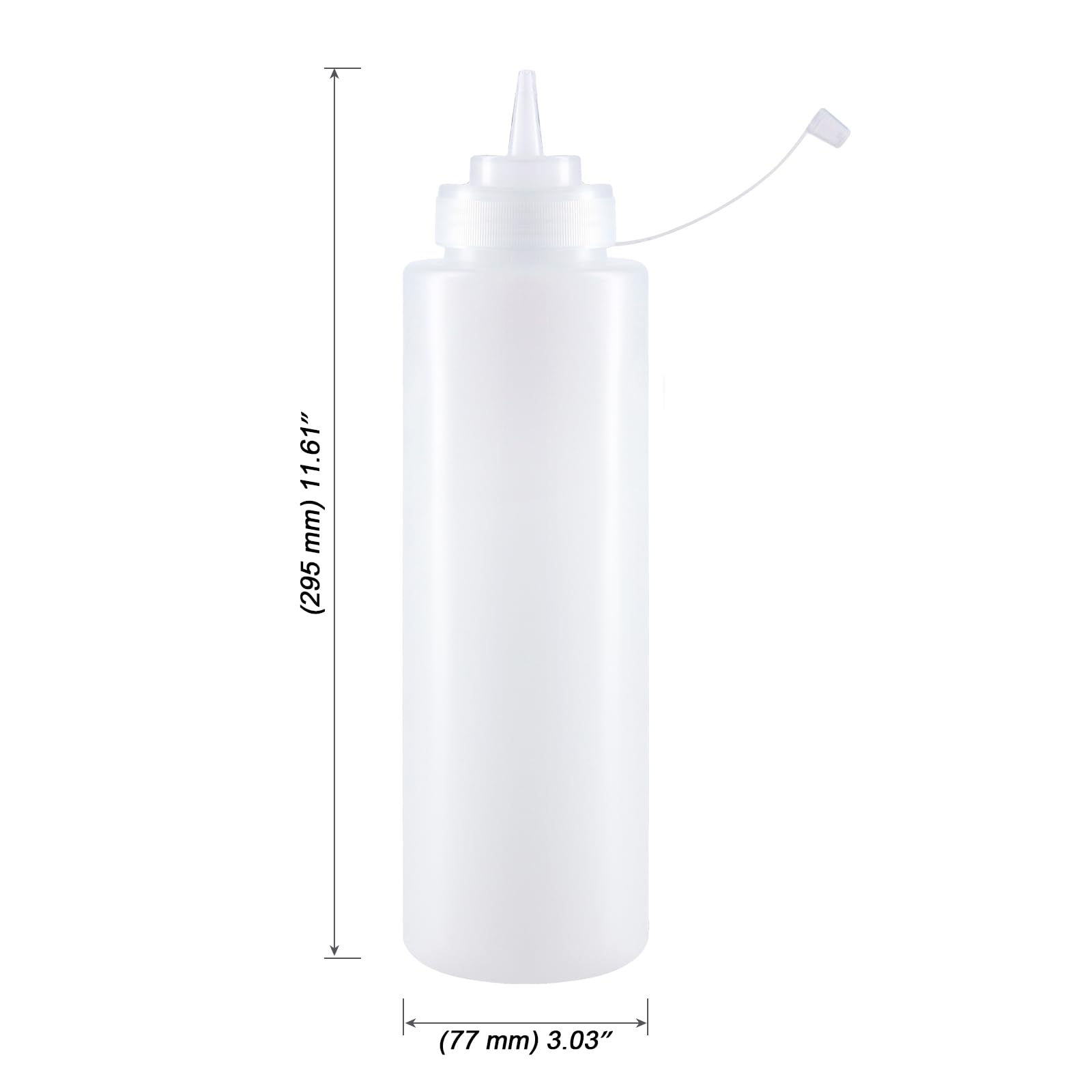 MOUYAT 8 botellas de salsa de 32 onzas/1000 ml, botellas de plástico con boquillas, dispensadores de condimentos recargables para ketchup, ensalada