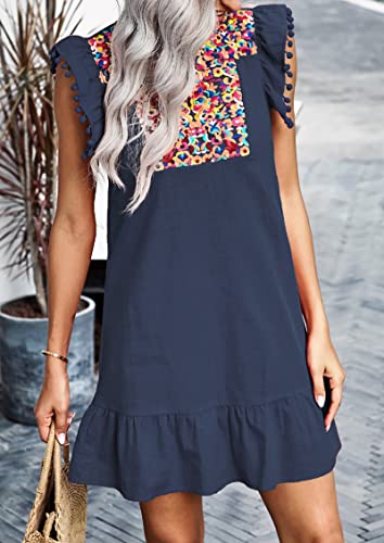 Image of KIRUNDO Boho Summer Mini Embroidered Dresses for Women