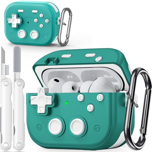 Joremx Case for Airpods Pro 3 (2025), Funny Hard Shell Game Design Shock-Proof Protective for Airpods Pro 3rd Generation Case, with Cleaner Kit and Keychain, Men Women (Light Blue) - image 1