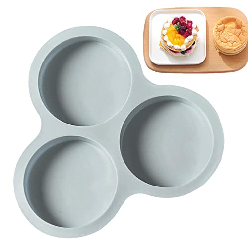 PW TOOLS Molde de Huevo para freidora de Aire, 1/2 Piezas de Silicona para freidora de Aire, 3 cavidades Reutilizable Antiadherente para Muffins, Molde para Hornear, Molde para Pan de Hamburguesa