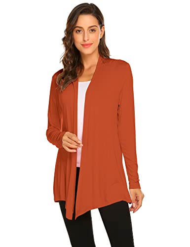 Image of Newchoice Womens Casual Lightweight Long Sleeve Cardigan Soft Drape Open Front Fall Dusters (S-3XL)