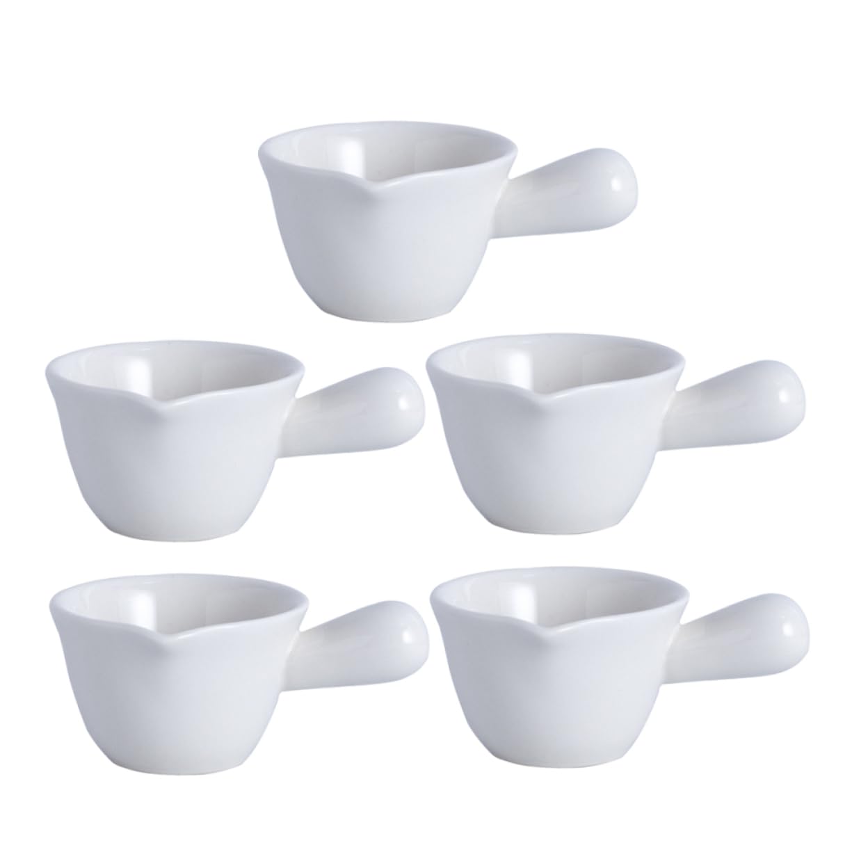 FUNOMOCYA 5pcs Ceramic Milk Cup Gravy Bowl Creamer Cup Butter Melter Sauce Pan Creamer Coffe Creamer Small Pot Creamer Dispenser Mini Heater Steak Sauce Cup White Ceramics