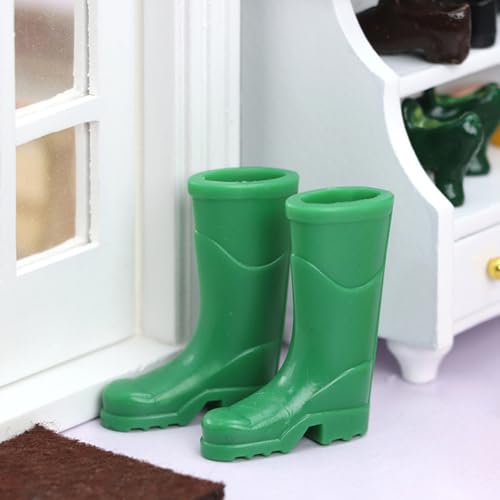 jojofuny 6 Paar Miniatur Regenstiefel Puppenhaus ZubehöR, DIY Dekoration FüR 1:12 Puppenhaus, Bunte Schuhe Modell FüR Kinder Spiel Dekore