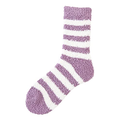tacniseyw Calcetines de cama esponjosos para mujer, calcetines térmicos de invierno súper suaves, gruesos, cálidos, acogedores, calcetines de forro polar cálido para mujer, calcetines mullidos para