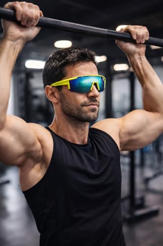 Image of Zynic Men's Stylish Sports Sunglasses For Unisex | UV400 Protection Classic Wrap Around Googles |Sports Shades for Driving,Cyclining Outdoor & Travel | Googles for man's