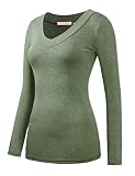 Green V-Neck Long Sleeved Shirt