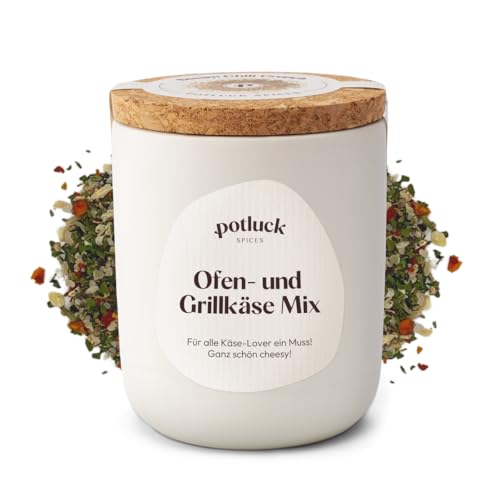 Potluck | Ofen- & Grillkäse Mix | Gewürzzubereitung im Keramiktopf | 60g | Mit natürlichen Inhaltsstoffen